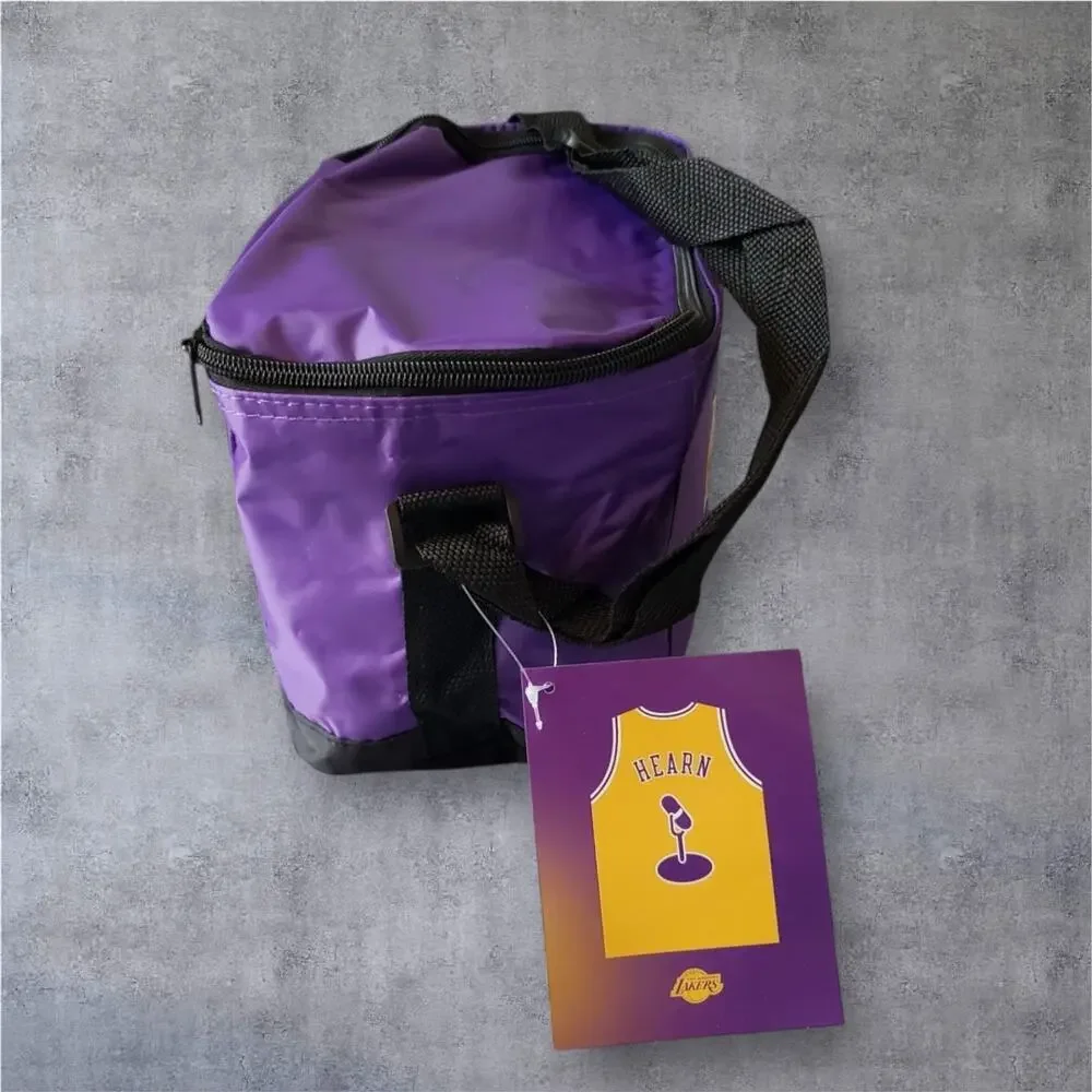 LA Lakers Chick Hearn Night Cooler Bag Lunch Tote Insulated NWT Stadium Giveaway